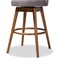 Baxton Studio Carra Grey Upholstered Walnut-Finished Wood Swivel Bar Stool, PK2 157-9650 - alternate 3